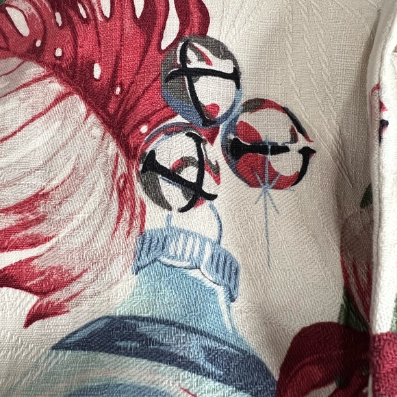 Tommy Bahama Tropical Christmas 100% Silk Button Down Shirt Size M - Picture 10 of 12